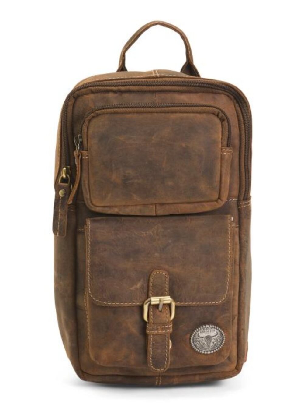 AMERICAN BISON Leather Large Chest Bag